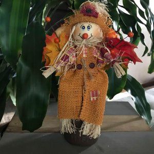 New 13" Handmade Fall Scarecrow Arrangement (Version 2)